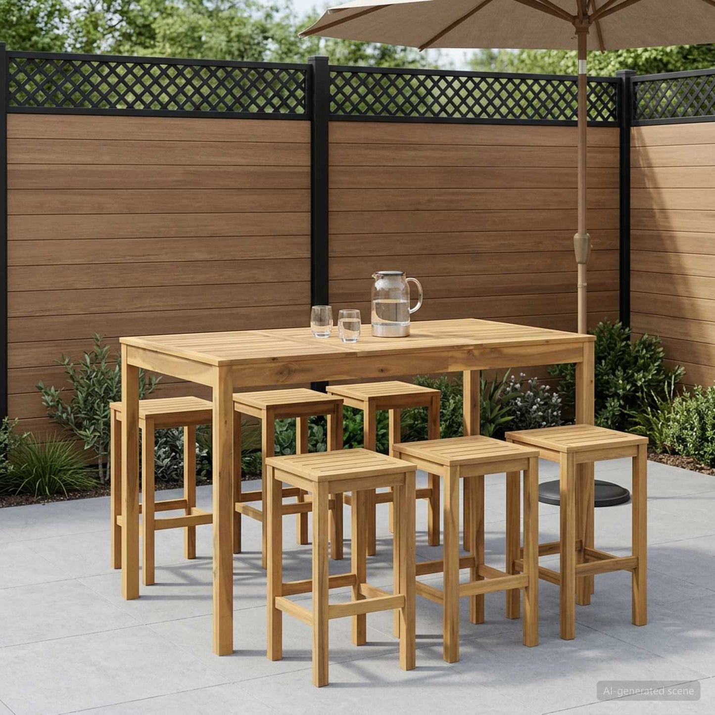 Garden Bar Table White 147 x 88.5 x 105 cm Solid Acacia Wood