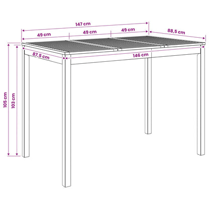 Garden Bar Table White 147 x 88.5 x 105 cm Solid Acacia Wood