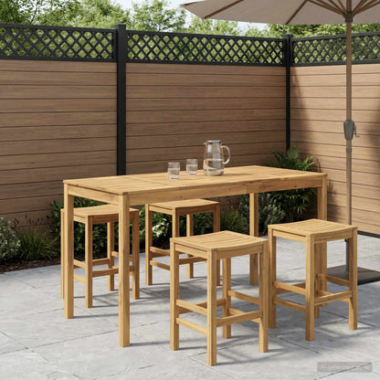Garden Bar Table White 196 x 80.5 x 105 cm Solid Acacia Wood