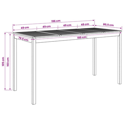 Garden Bar Table White 196 x 80.5 x 105 cm Solid Acacia Wood