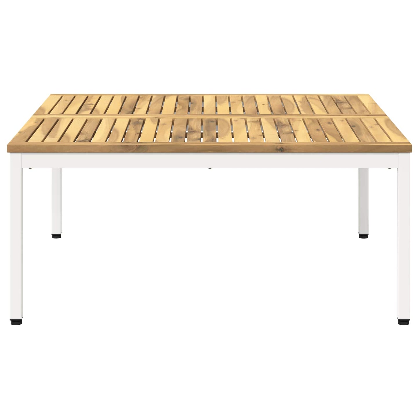 Coffee Table White 100 x 100.5 x 45 cm Solid Acacia Wood