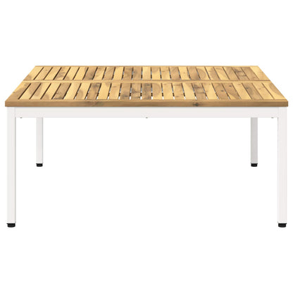 Coffee Table White 100 x 100.5 x 45 cm Solid Acacia Wood