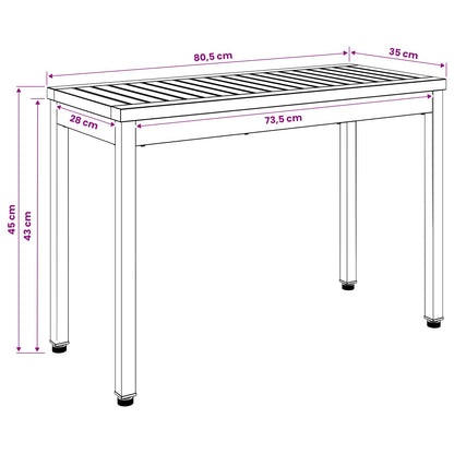 Garden Bench 80.5 x 35 x 45 cm Solid Acacia Wood Rectangular