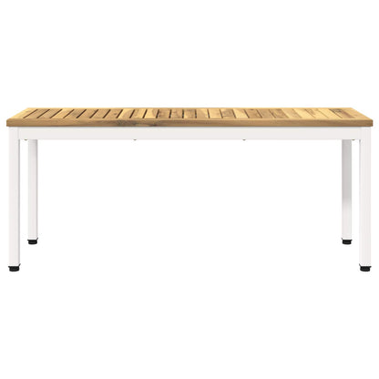 Garden Bench 108.5 x 35 x 45 cm Solid Acacia Wood White