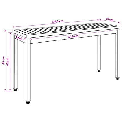 Garden Bench 108.5 x 35 x 45 cm Solid Acacia Wood White