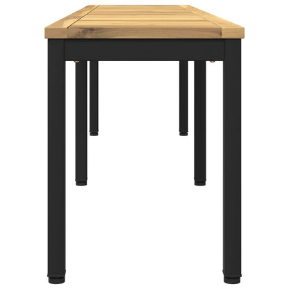 Garden Bench 161 x 35 x 45 cm Solid Acacia Wood White and Black