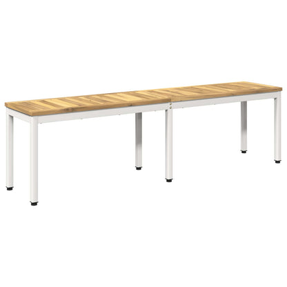 Garden Bench 161 x 35 x 45 cm Solid Acacia Wood White