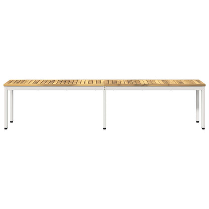 Garden Bench 201 x 35 x 45 cm Solid Acacia Wood White
