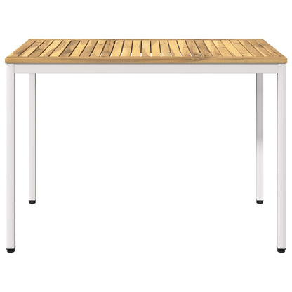 Garden Dinner Table White 108.5 x 55 x 75 cm Solid Acacia Wood