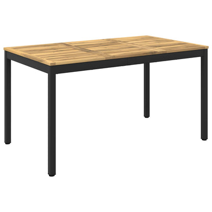 Garden Dinner Table White and Black 141 x 80.5 x 75 cm