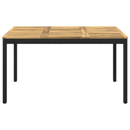 Garden Dinner Table White and Black 141 x 80.5 x 75 cm