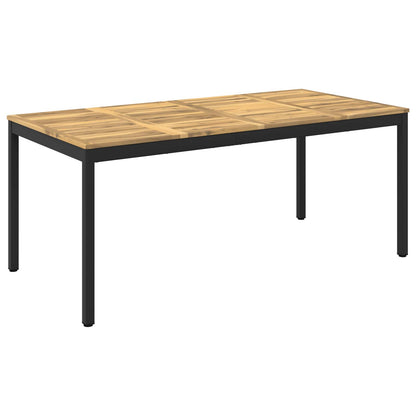 Garden Dinner Table White and Black 147 x 88.5 x 75 cm