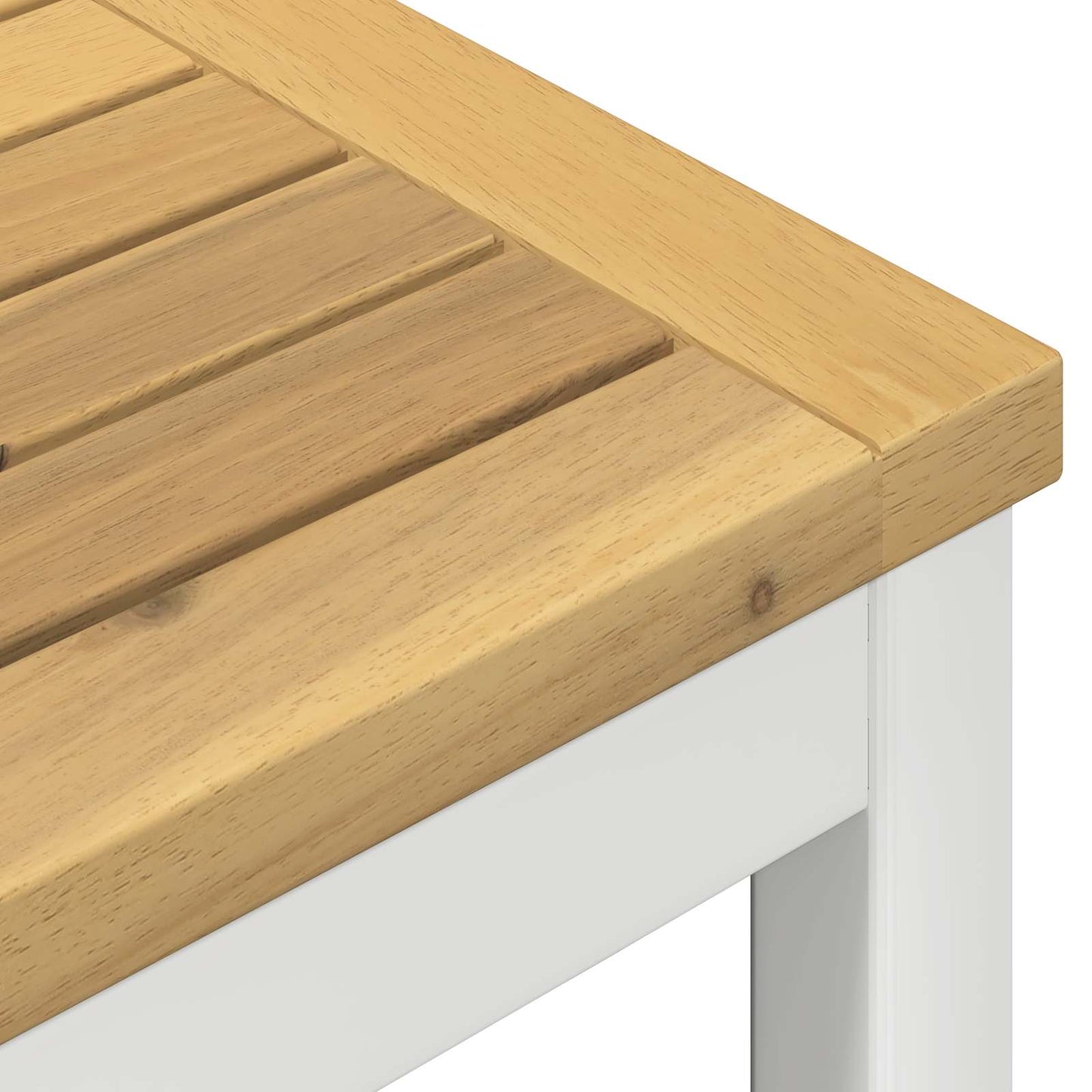 Garden Dinner Table White 147 x 88.5 x 75 cm Solid Acacia Wood