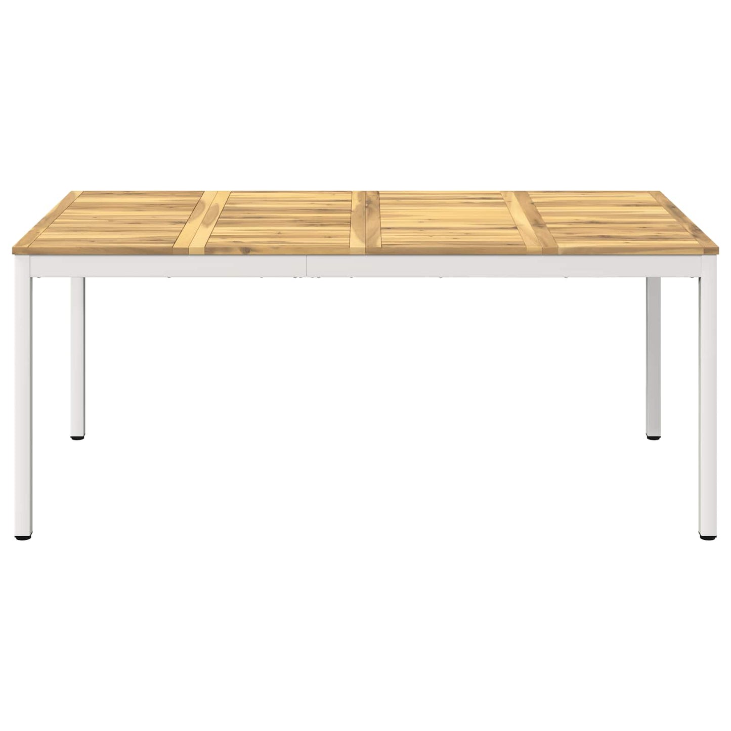Garden Dinner Table White 147 x 88.5 x 75 cm Solid Acacia Wood