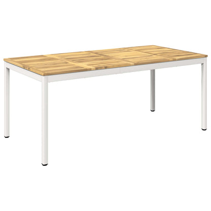 Garden Dinner Table White 180 x 88.5 x 75 cm Solid Acacia Wood