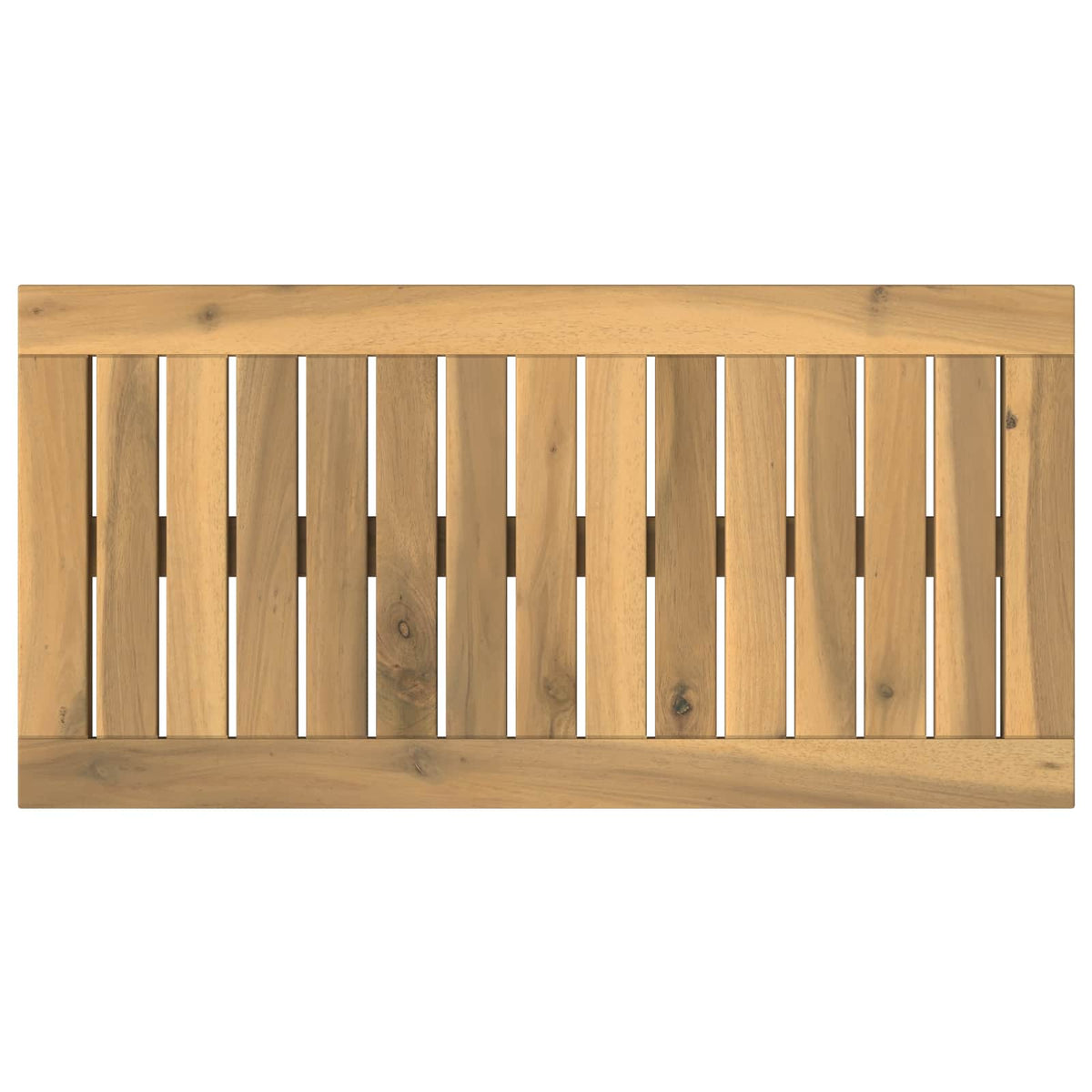 Table Top 60.5 x 30 x 2 cm Rectangular Solid Acacia Wood White