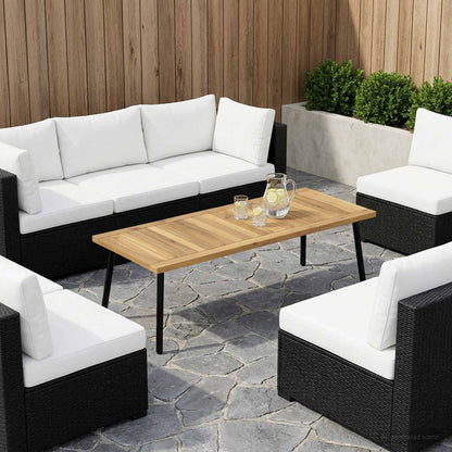 Table Top 100.5 x 40 x 2 cm Rectangular Solid Acacia Wood White