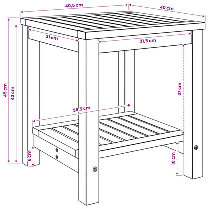 Coffee Table White 40.5 x 40 x 45 cm Solid Acacia Wood