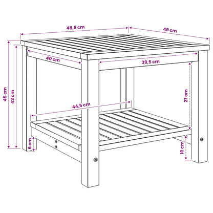 Coffee Table White 48.5 x 49 x 45 cm Solid Acacia Wood
