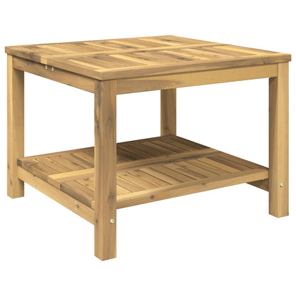 Coffee Table Whitewash 60.5 x 60 x 45 cm Solid Acacia Wood