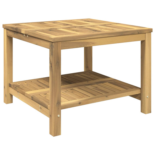Coffee Table Whitewash 60.5 x 60 x 45 cm Solid Acacia Wood