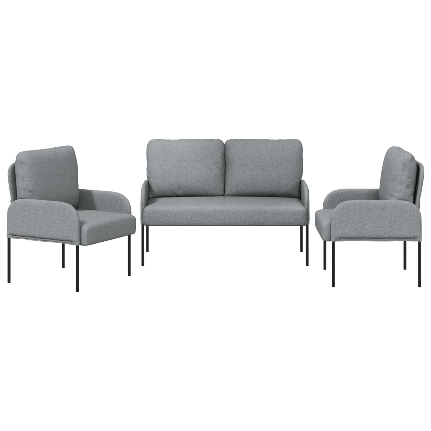 Sofa Sets 3 pcs Light Grey 115 x 56 x 80 cm Plywood