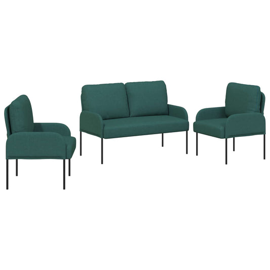 Sofa Sets 3 pcs Dark Green 115 x 56 x 80 cm Plywood