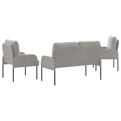 Sofa Sets 3 pcs Light Grey 115 x 56 x 80 cm Plywood