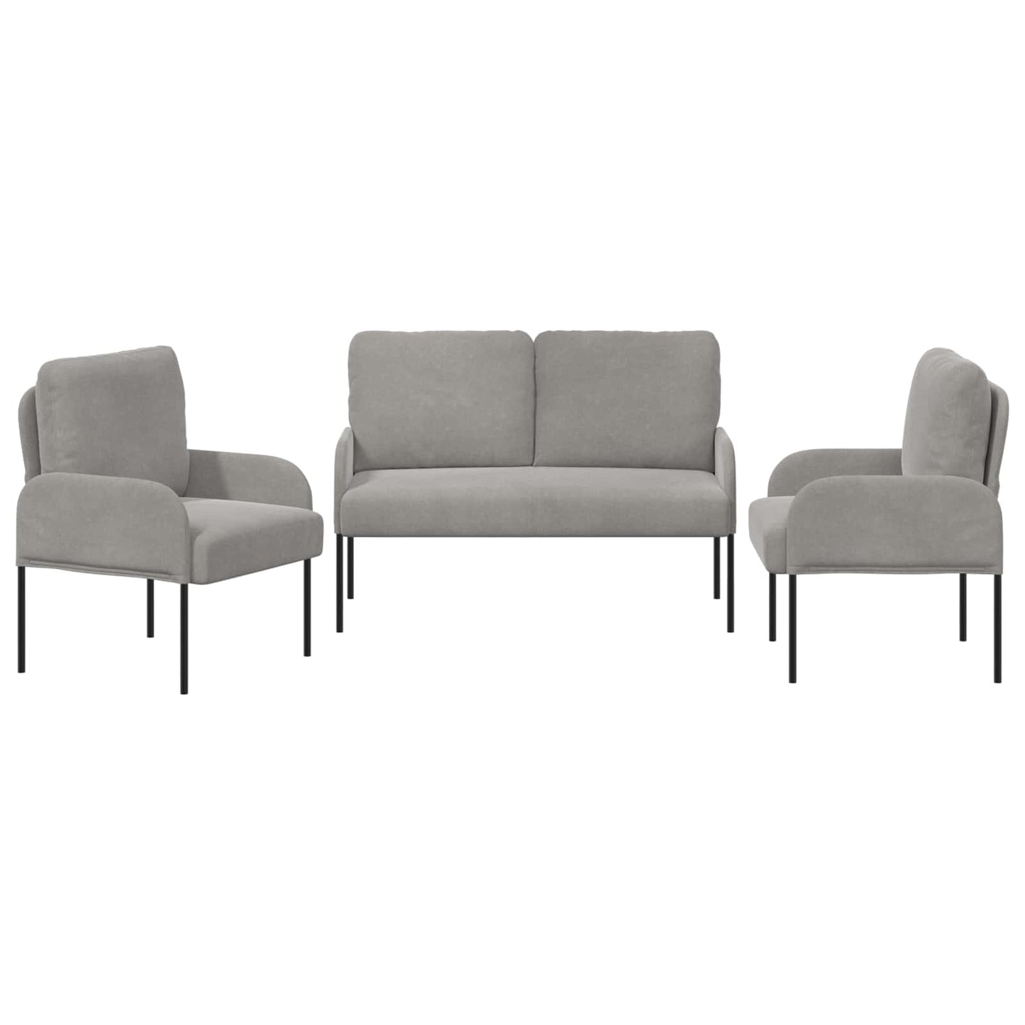 Sofa Sets 3 pcs Light Grey 115 x 56 x 80 cm Plywood