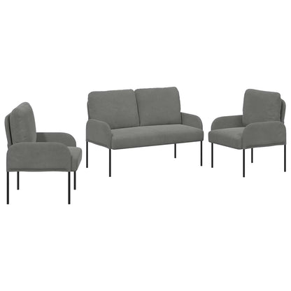 Sofa Sets with Cushion 3 pcs Dark Grey 115 x 56 x 80 cm Plywood