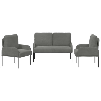 Sofa Sets with Cushion 3 pcs Dark Grey 115 x 56 x 80 cm Plywood
