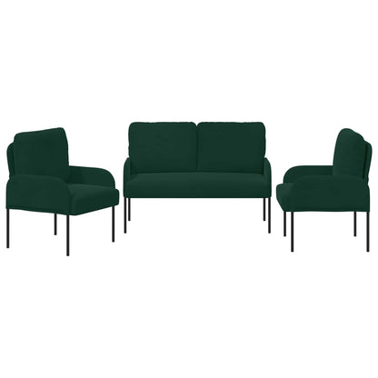 Sofa Sets 3 pcs Dark Green 115 x 56 x 80 cm Plywood