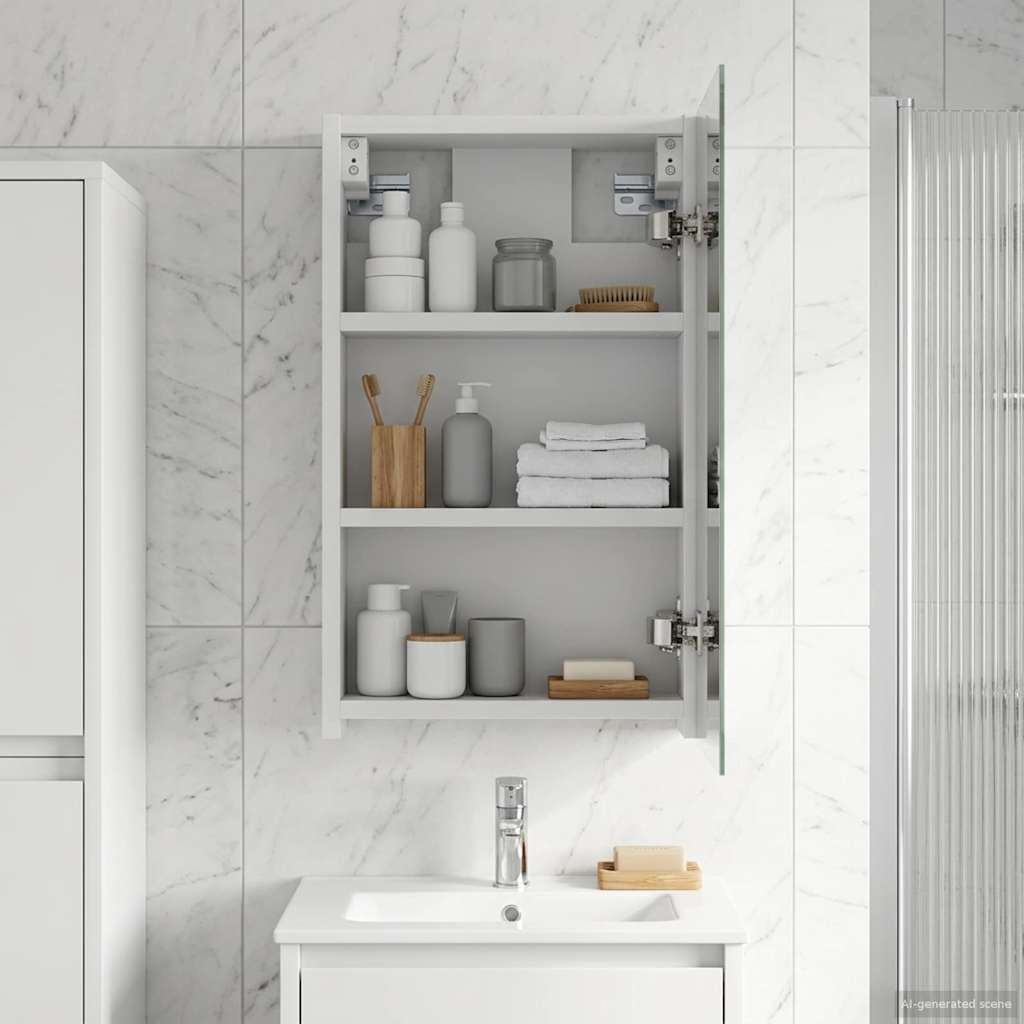 Bathroom Mirror Cabinet White 30 x 10.5 x 50 cm Engineered wood