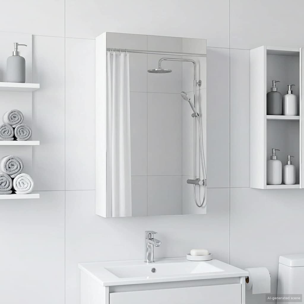 Bathroom Mirror Cabinet White 30 x 10.5 x 50 cm Engineered wood