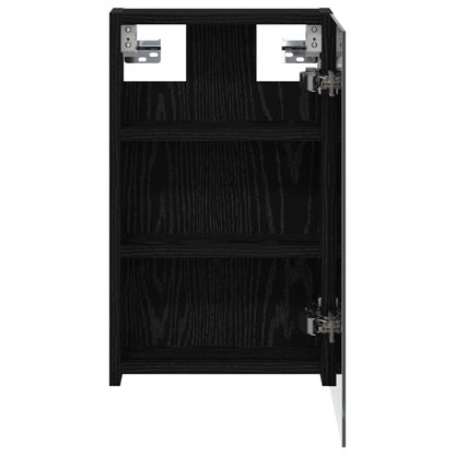 Bathroom Mirror Cabinet Black Oak 30 x 10.5 x 50 cm