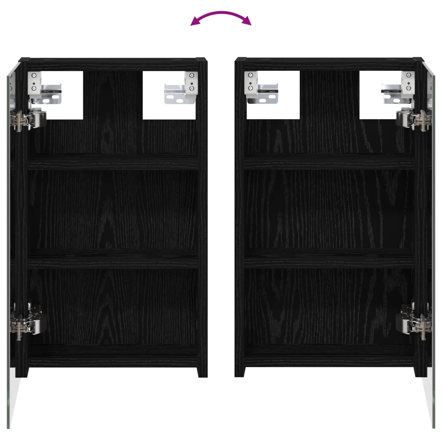 Bathroom Mirror Cabinet Black Oak 30 x 10.5 x 50 cm