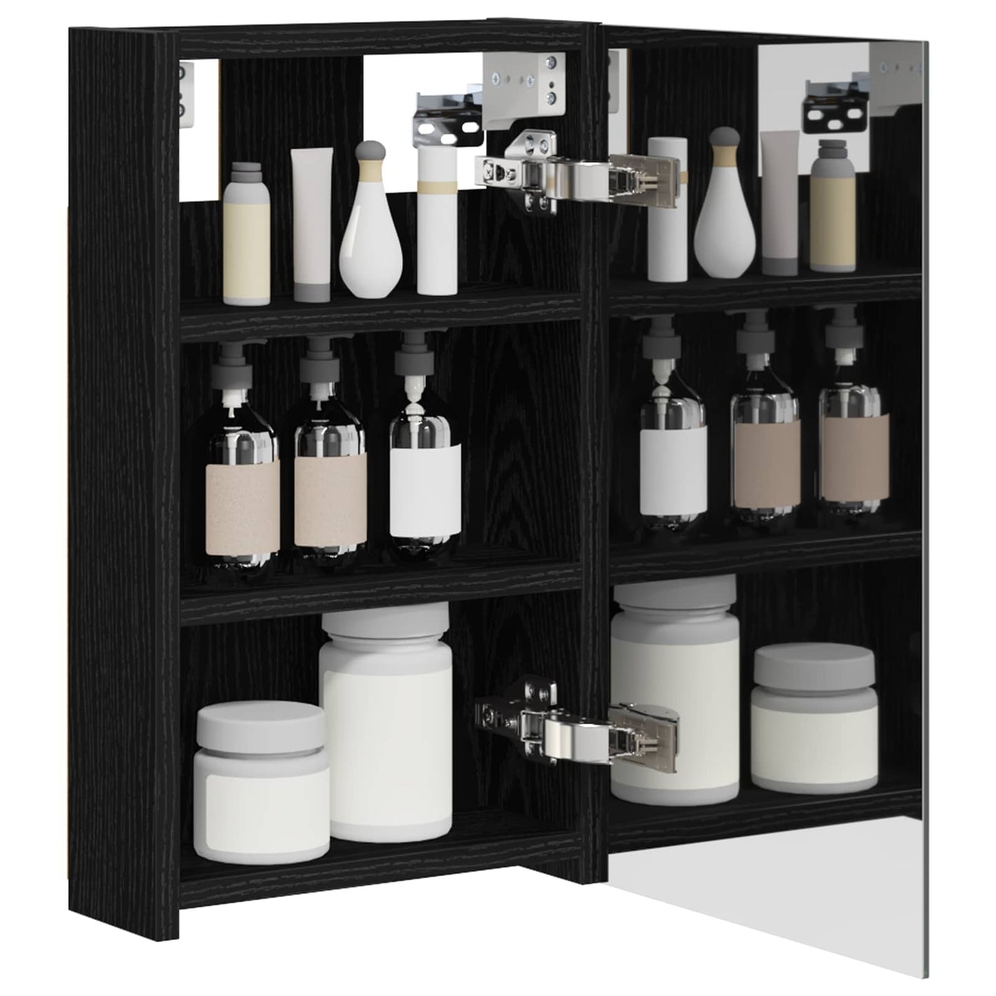 Bathroom Mirror Cabinet Black Oak 30 x 10.5 x 50 cm