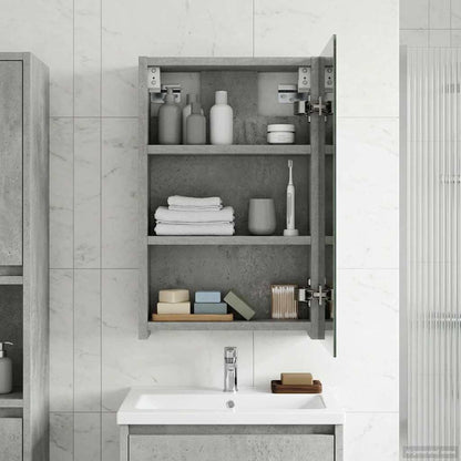 Bathroom Mirror Cabinet Concrete Grey 30 x 10.5 x 50 cm