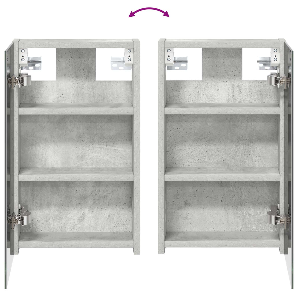 Bathroom Mirror Cabinet Concrete Grey 30 x 10.5 x 50 cm