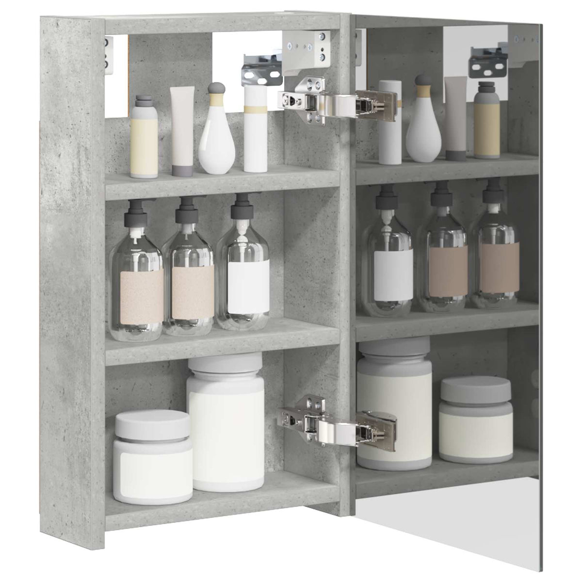 Bathroom Mirror Cabinet Concrete Grey 30 x 10.5 x 50 cm
