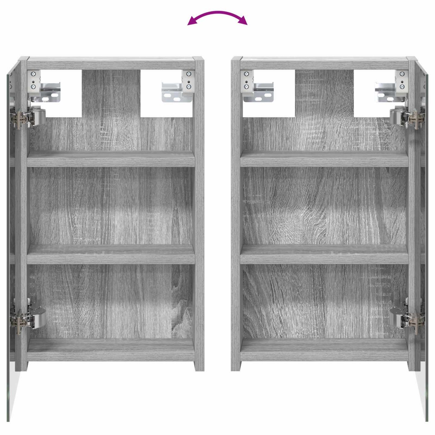 Bathroom Mirror Cabinet Grey Sonoma 30 x 10.5 x 50 cm