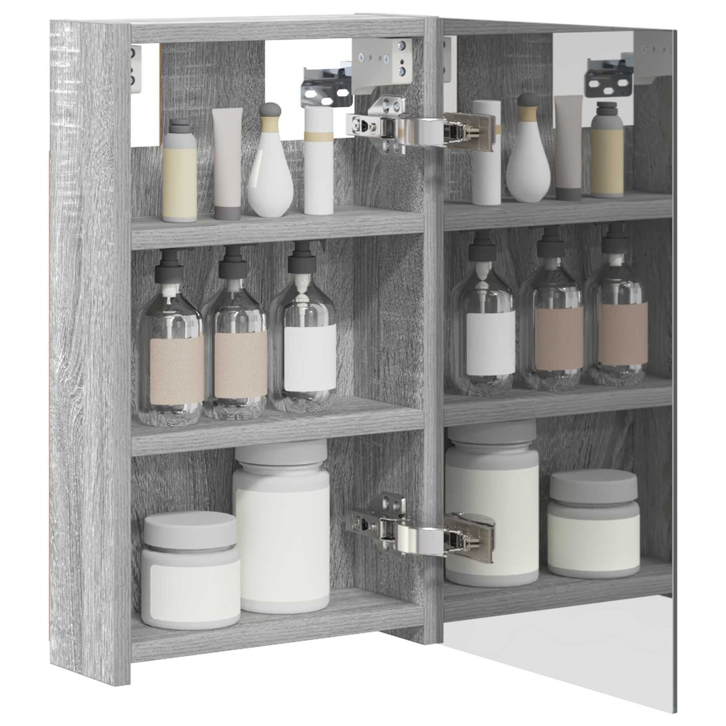 Bathroom Mirror Cabinet Grey Sonoma 30 x 10.5 x 50 cm