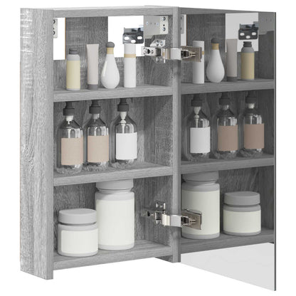 Bathroom Mirror Cabinet Grey Sonoma 30 x 10.5 x 50 cm
