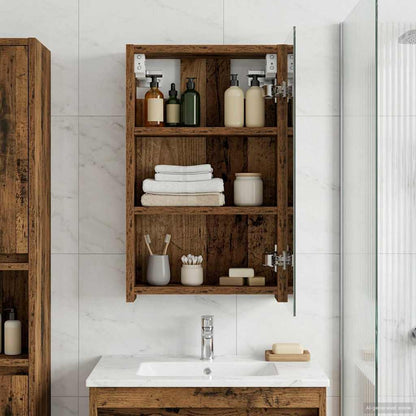 Bathroom Mirror Cabinet Old Wood 30 x 10.5 x 50 cm