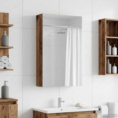 Bathroom Mirror Cabinet Old Wood 30 x 10.5 x 50 cm