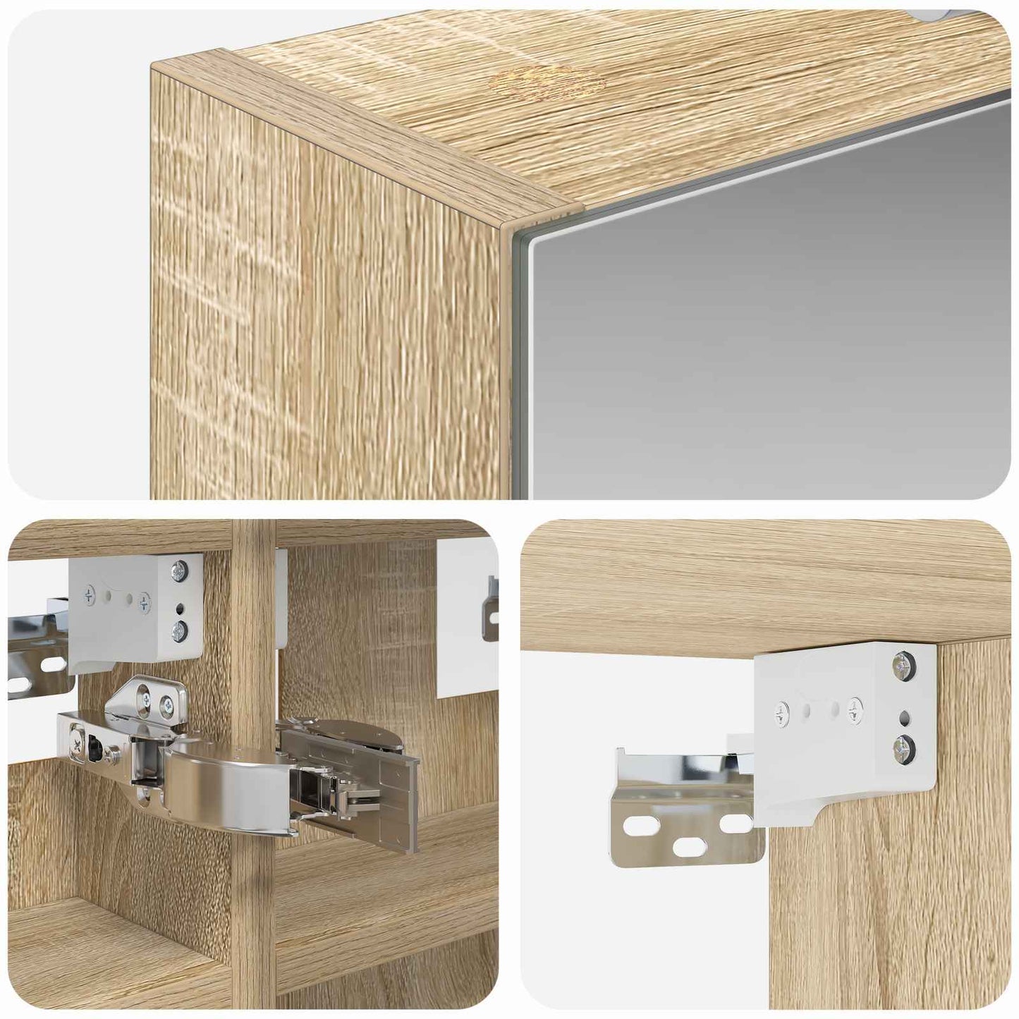 Bathroom Mirror Cabinet Sonoma Oak 30 x 10.5 x 50 cm