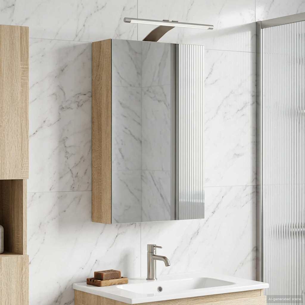 Bathroom Mirror Cabinet Sonoma Oak 30 x 10.5 x 50 cm