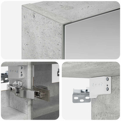 Bathroom Mirror Cabinet Concrete Grey 30 x 10.5 x 50 cm