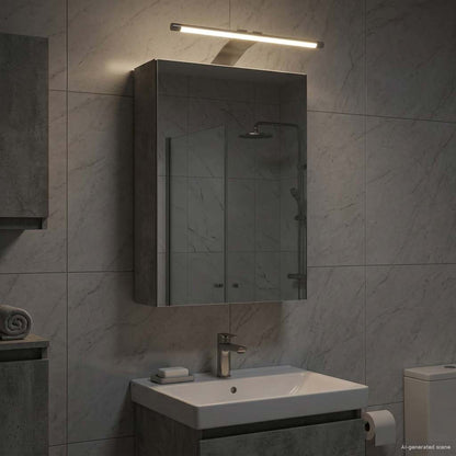 Bathroom Mirror Cabinet Concrete Grey 30 x 10.5 x 50 cm