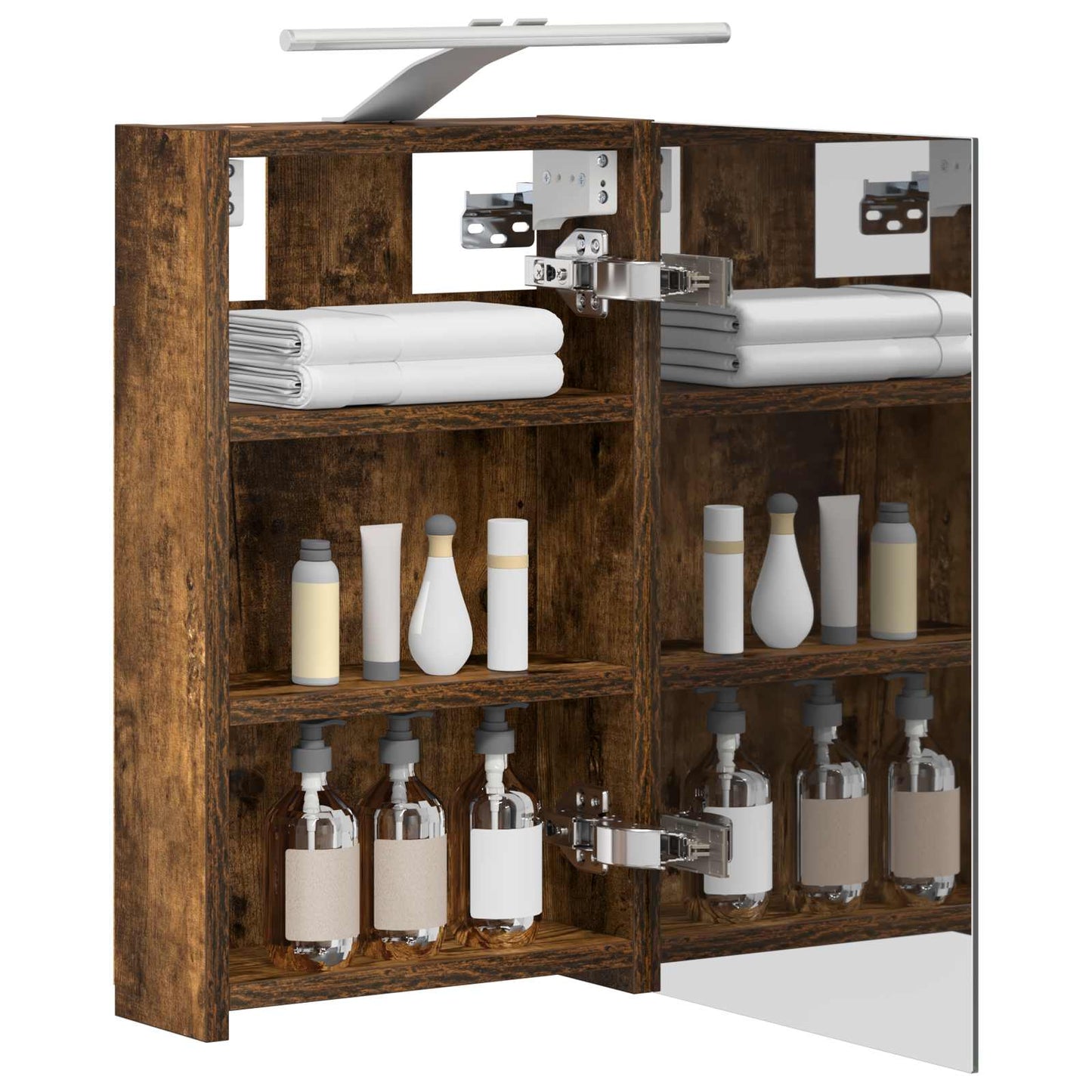 Bathroom Mirror Cabinet Smoked Oak 30 x 10.5 x 50 cm